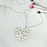 Geometric large open heart necklace