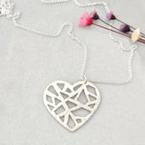Geometric large open heart necklace