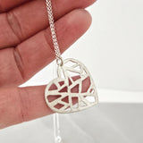 Geometric large open heart necklace
