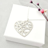 Geometric large open heart necklace