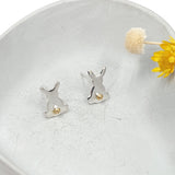 Hope - Golden tail bunny rabbit stud earrings
