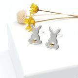 Hope - Golden tail bunny rabbit stud earrings