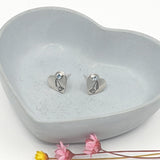 Gemstone Moon Gazing hare stud earrings
