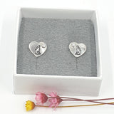 Gemstone Moon Gazing hare stud earrings