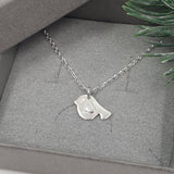 Little Robin necklace with silver heart wing