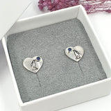 Gemstone Moon Gazing hare stud earrings