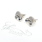 Gemstone Moon Gazing hare stud earrings