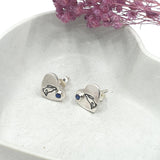 Gemstone Moon Gazing hare stud earrings