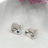 Gemstone Moon Gazing hare stud earrings