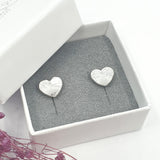 Concave heart stud earrings