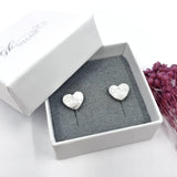 Concave heart stud earrings