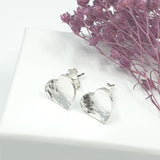 Concave heart stud earrings