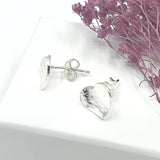 Concave heart stud earrings