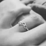 Silver bee honeycomb ring