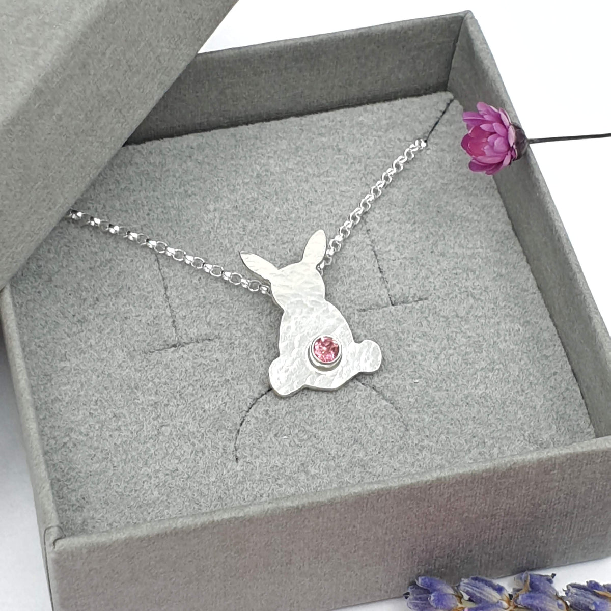 Georgie bunny rabbit necklace Gemstone