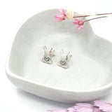 bunny rabbit stud earrings with love hearts