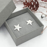 textured star stud earrings