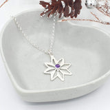 Hammered star  with Amethyst - medium