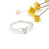 Silver bee honeycomb ring