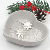 shiny large snowflake drop earrings