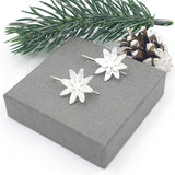 shiny large snowflake drop earrings