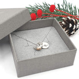 robin necklace with initial disc
