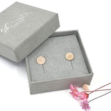 rose gold filled heart studs
