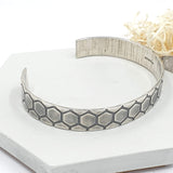 Unisex geometric honeycomb bangle