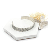 Unisex geometric honeycomb bangle