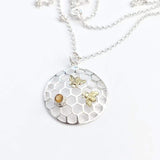 Honeycomb bee and Golden Citrine necklace
