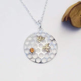 Honeycomb bee and Golden Citrine necklace