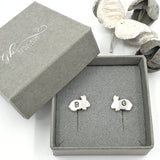 Personalised rabbit stud earrings