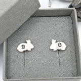 Personalised rabbit stud earrings