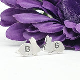 Personalised rabbit stud earrings