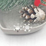 silver snowflake stud earrings