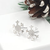silver snowflake stud earrings