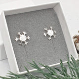 silver snowflake stud earrings