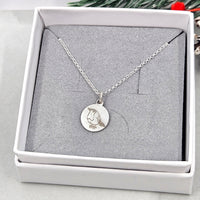 Small engraved Robin necklace