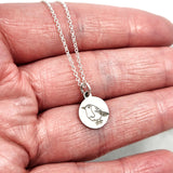 Small engraved Robin necklace