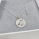 Engraved Robin necklace