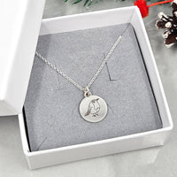 Engraved Robin necklace