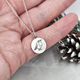 Engraved Robin necklace