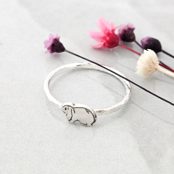 Engraved Lop Bunny ring