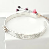 Sapphire flower cuff bangle