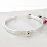 Sapphire flower cuff bangle
