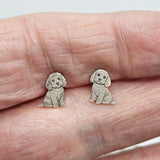 Noodle the Cavapoo dog stud earrings