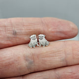 Colin the Pug dog stud earrings - Gina Kim Jewellery