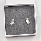 Colin the Pug dog stud earrings - Gina Kim Jewellery