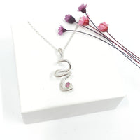 Squiggle necklace with Tourmaline gemstone