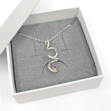 Squiggle necklace with Tourmaline gemstone